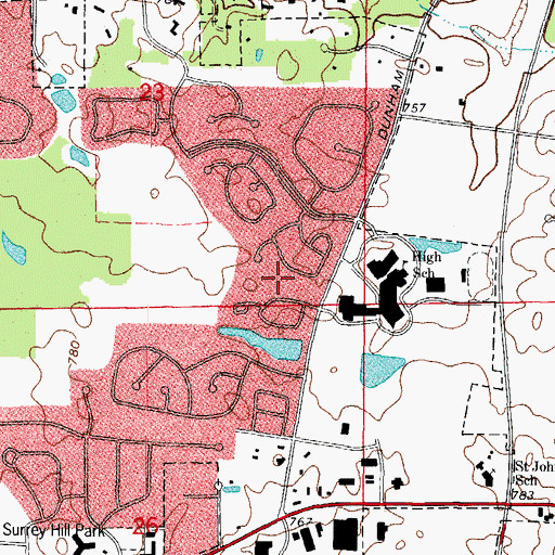 Topographic Map of Fox Chase Park, IL