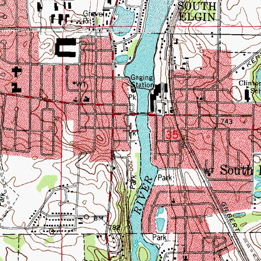 Topographic Map of Seba Park, IL