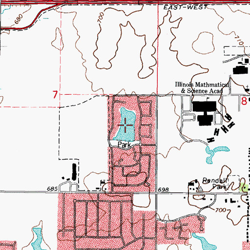 Topographic Map of Foxcroft Lake, IL