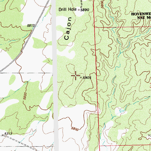 Topographic Map of Cajon Mesa, CO