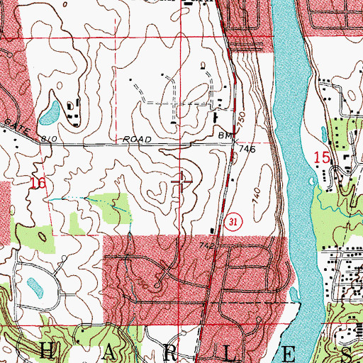 Topographic Map of Wredling Middle School, IL