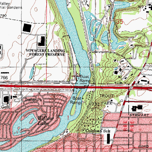 Topographic Map of Nor-West Marina, IL