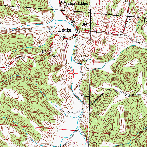 Topographic Map of Lecta Post Office (historical), OH