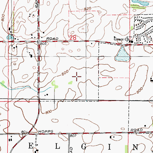Topographic Map of Willow Bay Park, IL