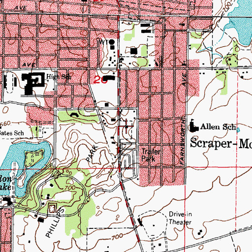 Topographic Map of Aurora Fire Department Station 5, IL