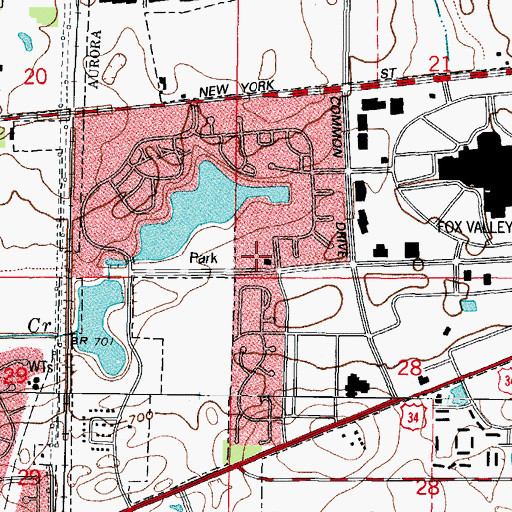 Topographic Map of Aurora Fire Department Station 8, IL