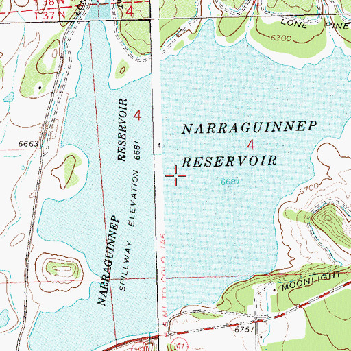 Topographic Map of Narraguinnep Reservoir, CO