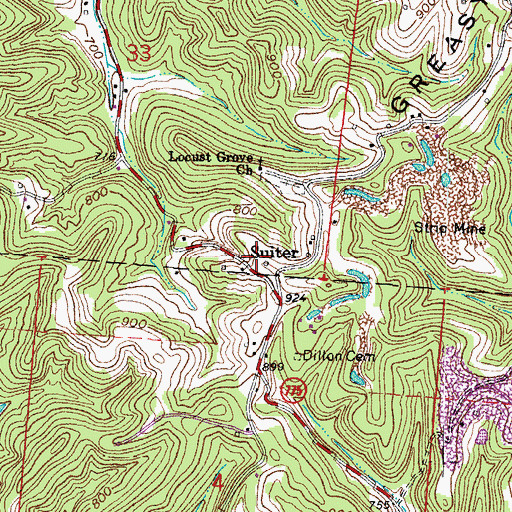 Topographic Map of Suiter Post Office (historical), OH