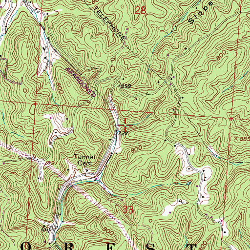 Topographic Map of Vesuvius Post Office (historical), OH