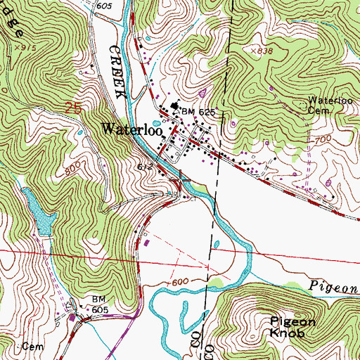 Topographic Map of Waterloo Post Office, OH