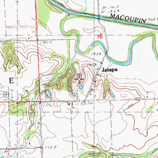 Topographic Map of Burch Cemetery, IL