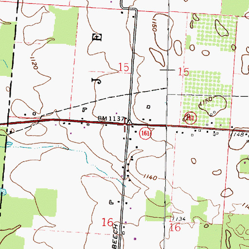 Topographic Map of Beech Post Office (historical), OH