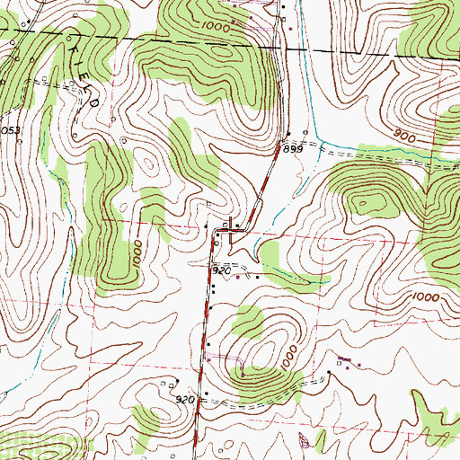 Topographic Map of Ben Post Office (historical), OH