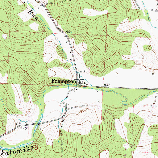 Topographic Map of Frampton Post Office (historical), OH