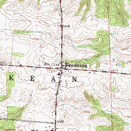 Topographic Map of Fredonia Post Office (historical), OH
