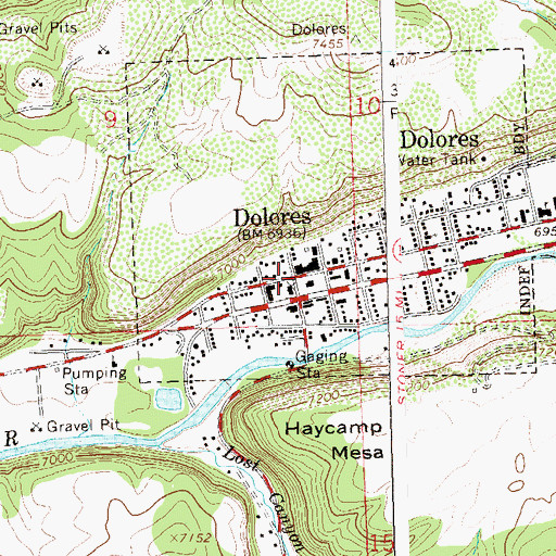 Topographic Map of Dolores, CO