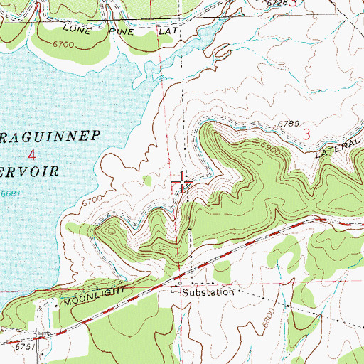 Topographic Map of Moonlight Lateral, CO