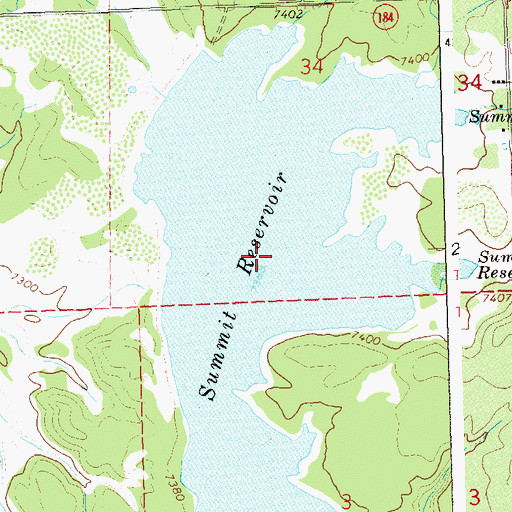 Topographic Map of Summit Reservoir, CO