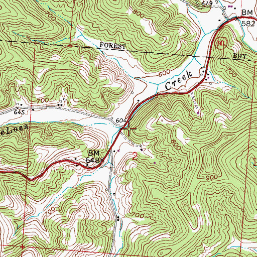 Topographic Map of Manker Post Office (historical), OH