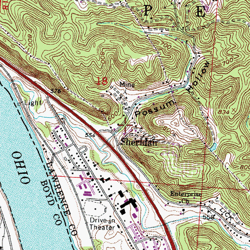 Topographic Map of Sheridan Post Office (historical), OH