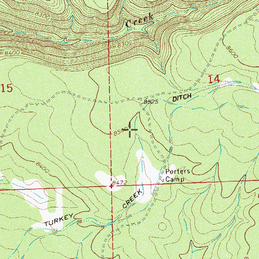 Topographic Map of Turkey Creek Ditch, CO
