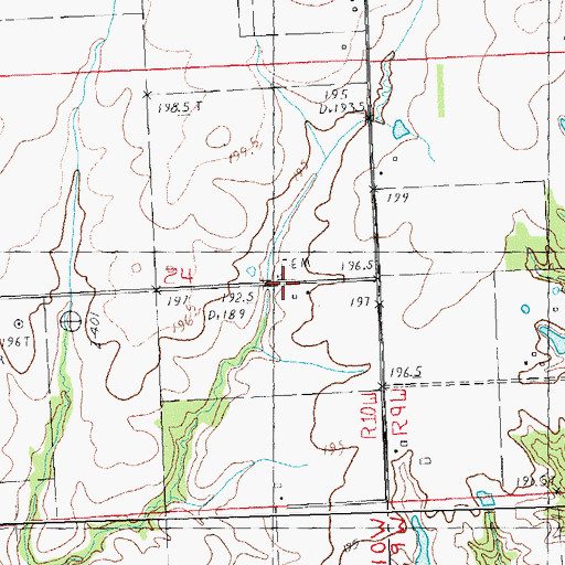 Topographic Map of Crawford Cemetery, IL
