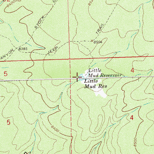 Topographic Map of Little Mud Reservoir, CO
