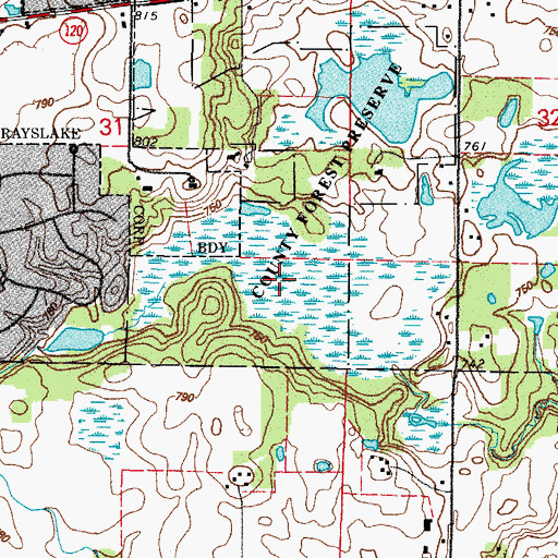 Topographic Map of Almond Marsh Nature Preserve, IL