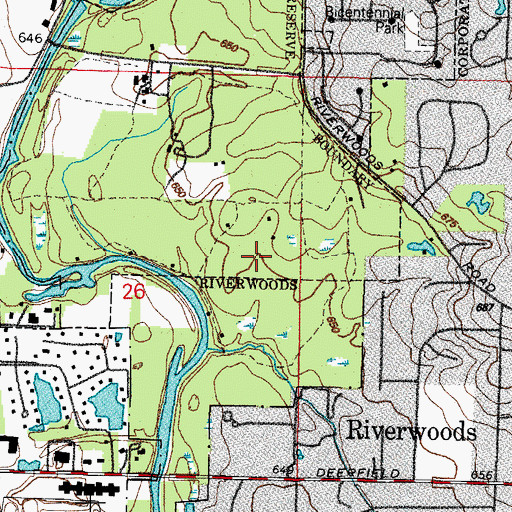 Topographic Map of Edward L Ryerson Nature Preserve, IL