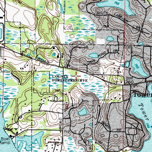 Topographic Map of Farm Trails North Nature Preserve, IL
