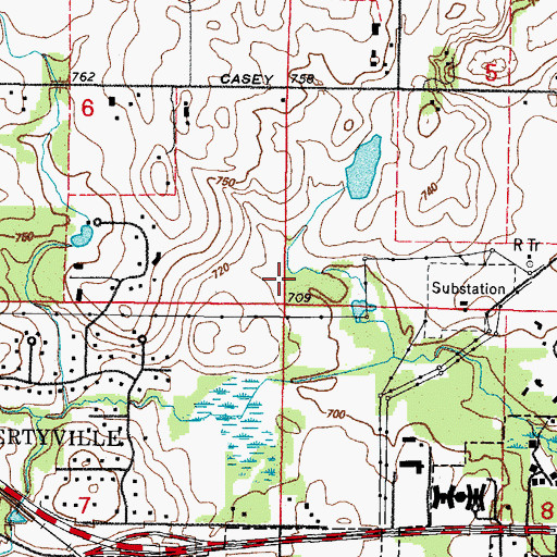 Topographic Map of Liberty Prairie Nature Preserve, IL