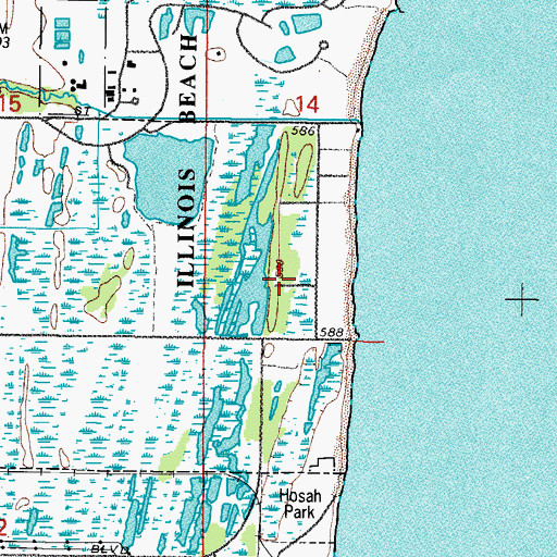Topographic Map of North Dunes Nature Preserve, IL