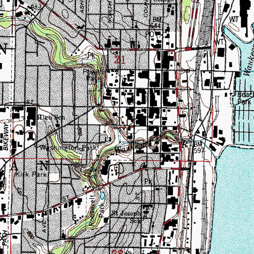Topographic Map of American Legion Homer Dahringer Post, IL