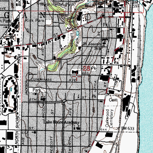 Topographic Map of Antioch Baptist Church, IL