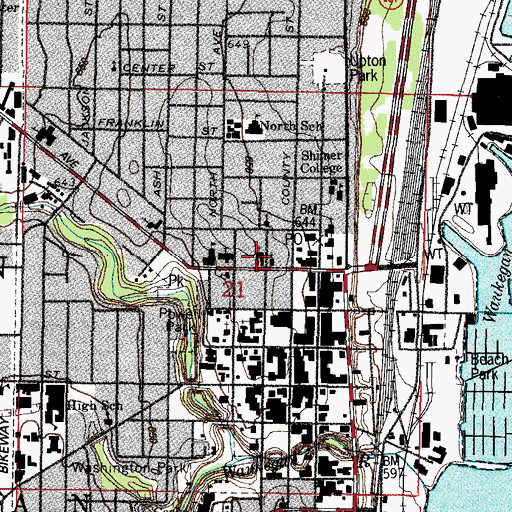 Topographic Map of Christ Episcopal Church, IL