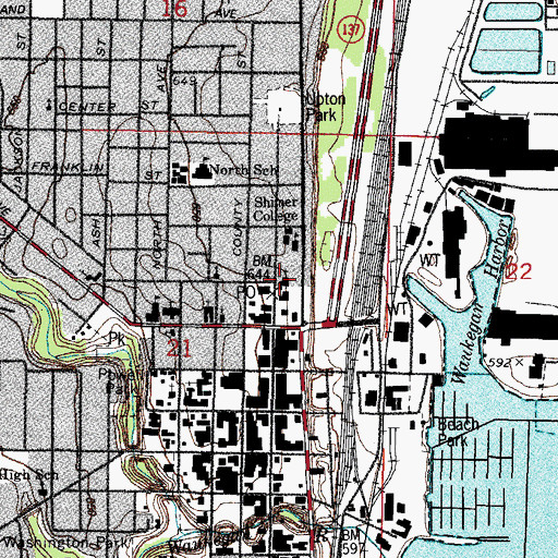 Topographic Map of First Baptist Church, IL