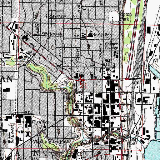 Topographic Map of First Church of Christ Scientist, IL