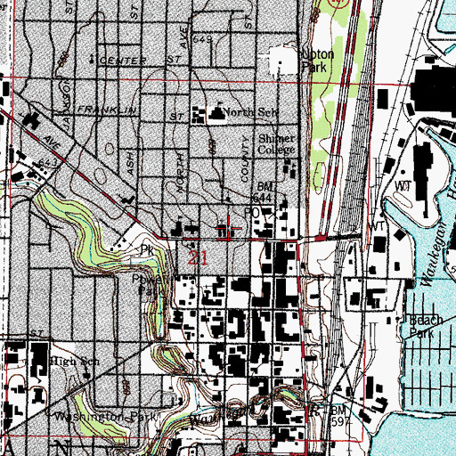 Topographic Map of First Congregational Church, IL