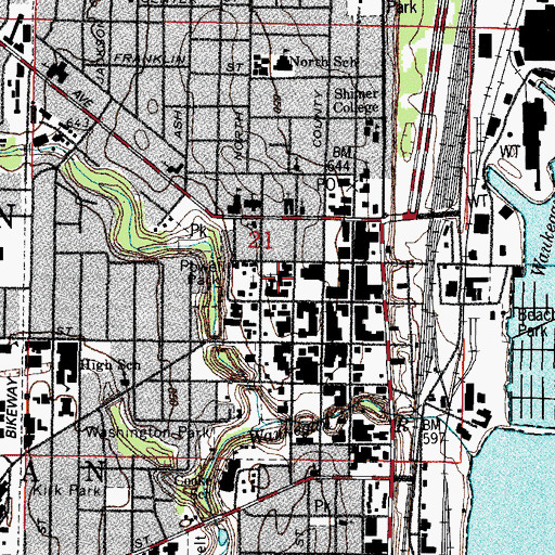 Topographic Map of First Presbyterian Church, IL