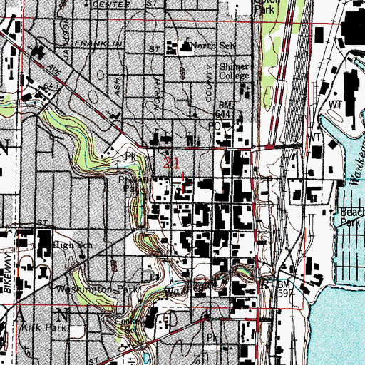 Topographic Map of First United Methodist Church, IL