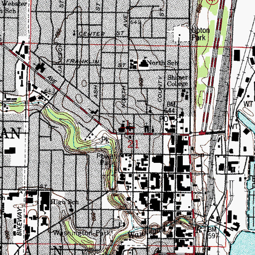 Topographic Map of Immaculate Conception Roman Catholic Church, IL