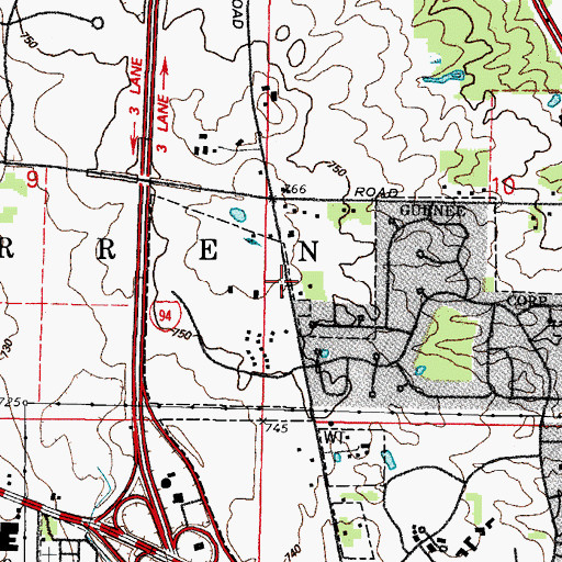 Topographic Map of Immanuel Church, IL