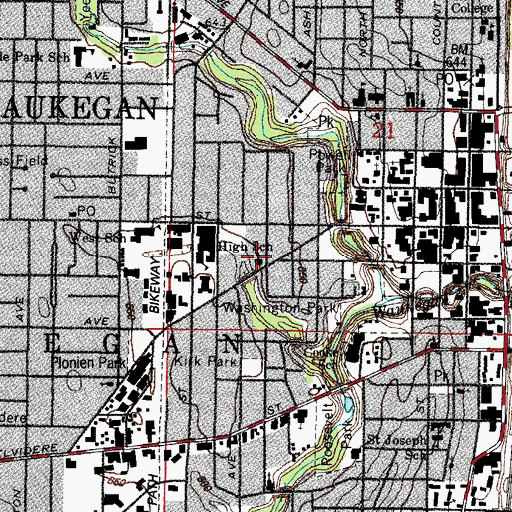 Topographic Map of Immanuel Lutheran Church, IL