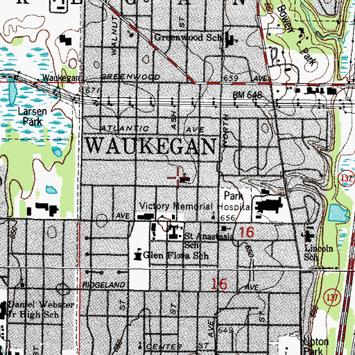 Topographic Map of Redeemer Evangelical Lutheran Church, IL
