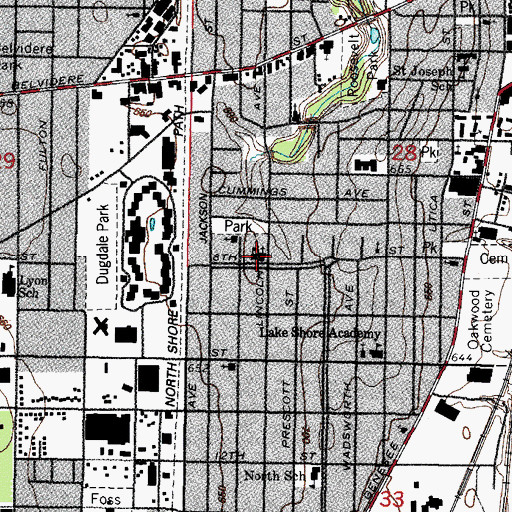 Topographic Map of Saint Bartholomew Church, IL