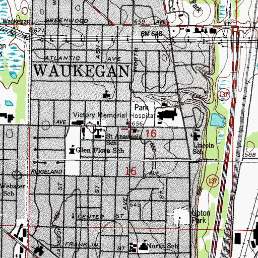 Topographic Map of Saint Demetrius Greek Orthodox Church, IL