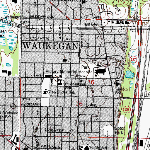 Topographic Map of Seventh Day Adventist Church, IL