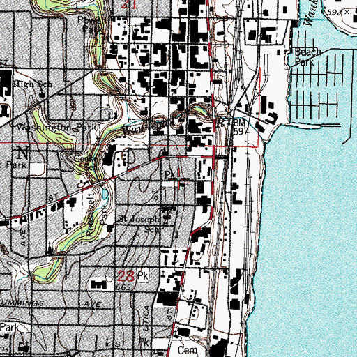 Topographic Map of Spanish Pentecostal Church, IL