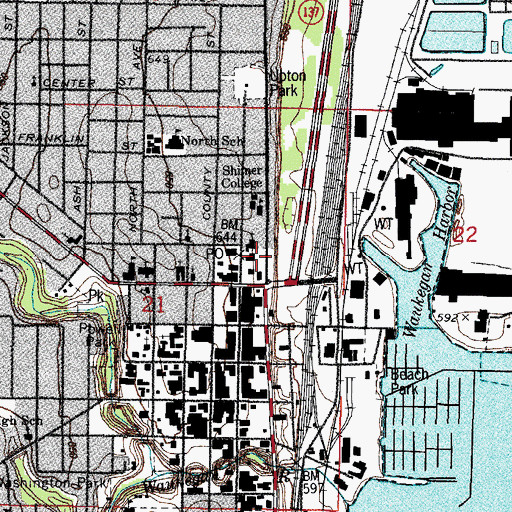 Topographic Map of Temple of Congregation Am Echod, IL