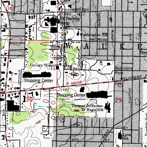 Topographic Map of Lake County Sanatorium (historical), IL